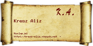 Kresz Aliz névjegykártya